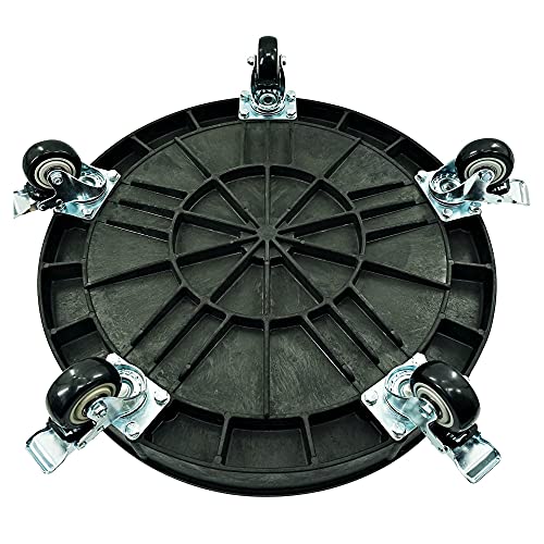 ELAFROS Heavy Duty Plastic Drum Dolly with Brake, 30/55 Gallon, 900lb Black - color: Black, size: 1 Pack With Brake