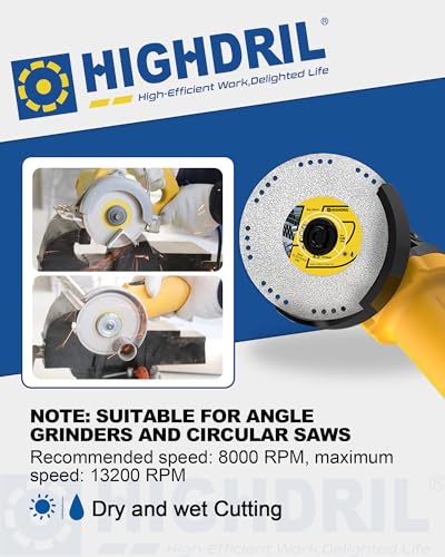 HIGHDRIL 4.5" Metal Diamond Cut Off Wheel 3-Pack for Rebar, Stainless Steel
