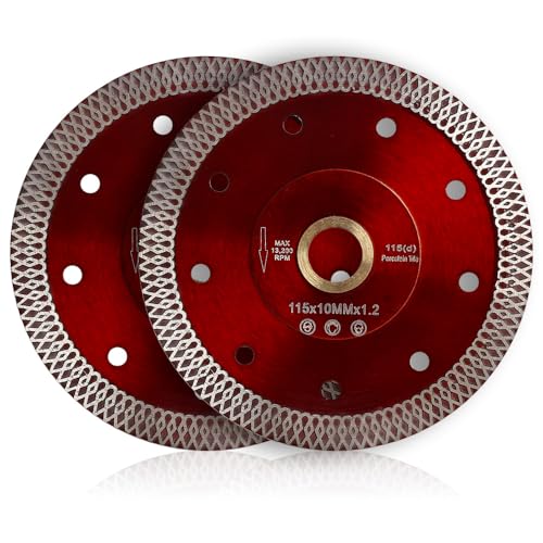 YIJING 2pcs/Lot 4.5” Diamond Tile Blade Super Thin Diamond Cutting Blade for Cutting Ceramic Porcelain Tile Granite Marble (4.5"-2pc) - size: 4.5"-2pc