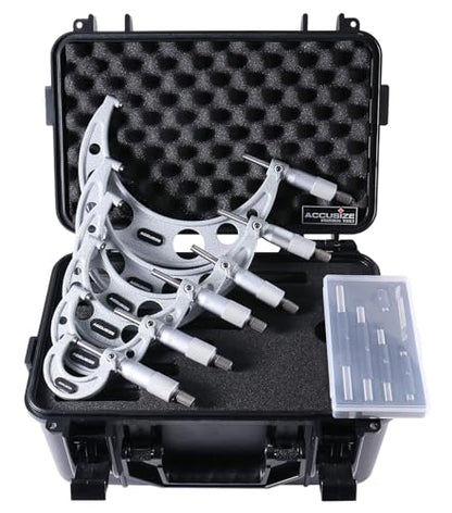 Accusize Industrial Tools Outside Micrometer, 0-6" 6 Pc/set, EG00-0906 - size: 0-6" 6 pc/set