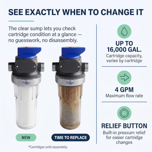 Culligan Whole House Water Filter System, 3/4" Standard, P5 Filter Included - size: 3/4 Inch, style: Clear