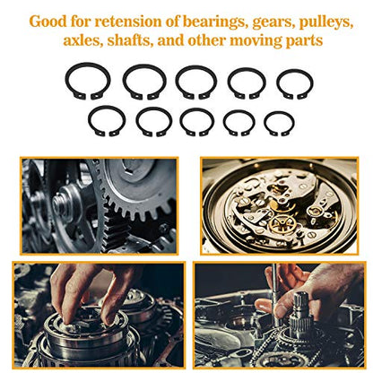 VIGRUE 315Pcs Snap Ring Shop Assortment Alloy Steel External Circlip Snap Retaining Clip Rings Set, 15 Sizes - size: 315PCS