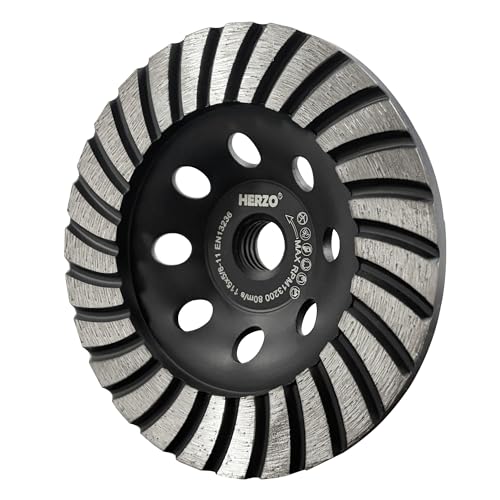 HERZO 4.5 Inch Diamond Concrete Grinding Wheel 5/8-11 Arbor for Stone Concrete Surface, Cement, Marble, Rock, Granite, Angle Grinder Wheels Cup - size: 4.5 Inch Threaded
