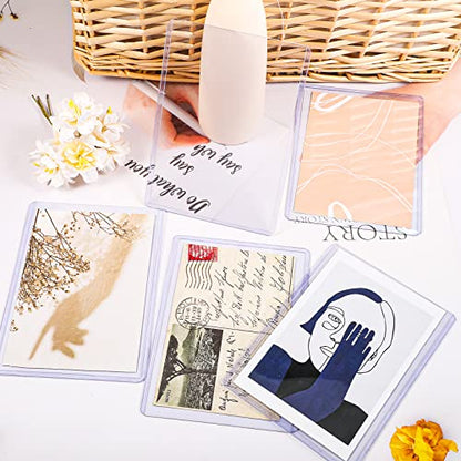 Outus 4x6 Acrylic Photo Holder Clear Rigid Sleeve Baseball Cards, 15 Pieces