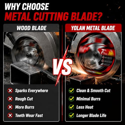 YOLAN 7-1/4" Metal Cutting Blade 36T, TCG Carbide, 5/8" Arbor