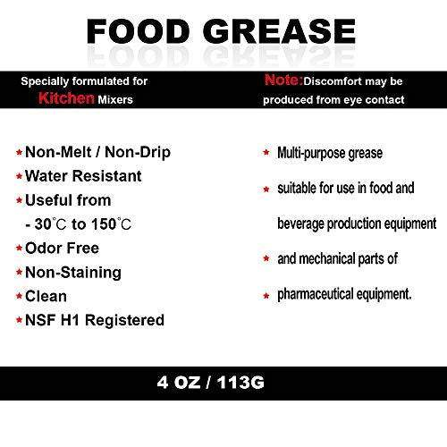 4 oz Food Grade Grease for kitchenaid Stand Mixer, Universally - Compatible with Kitchen Stand Mixer - Maintain The Performance of Your Machine and Extend Service Life, with 9709511 4162324 Gasket