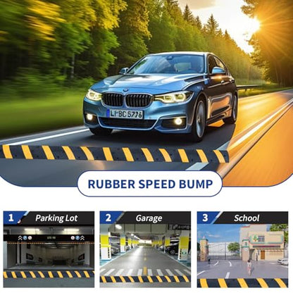 BESEA 72" Rubber Speed Bumps for Driveway 2 Pack, Heavy Duty 22000 LBS - size: 72 IN