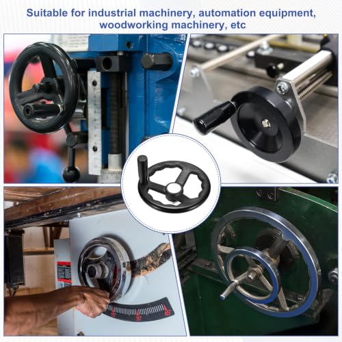 uxcell Handwheel with Revolving Handle, 0.7" Hole x 7.9" OD, Black - size: 0.7" Hole x 8" OD