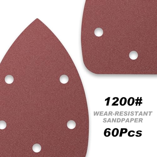 60 Pcs 1200 Grit Mouse Sandpaper, Aluminum Oxide Mouse Sanding Pads - size: 1200 Grit