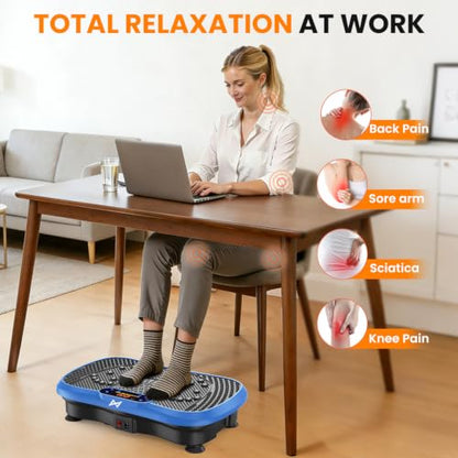 AXV Vibration Plate Exercise Machine Fitness Platform Body Vibrating Board - color: SLIM.BLUE