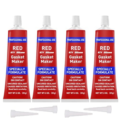 1DFAUL RTV Silicone Gasket Maker, High Temp Silicone Resist Oil, Red, 340g - color: Red, size: 340g