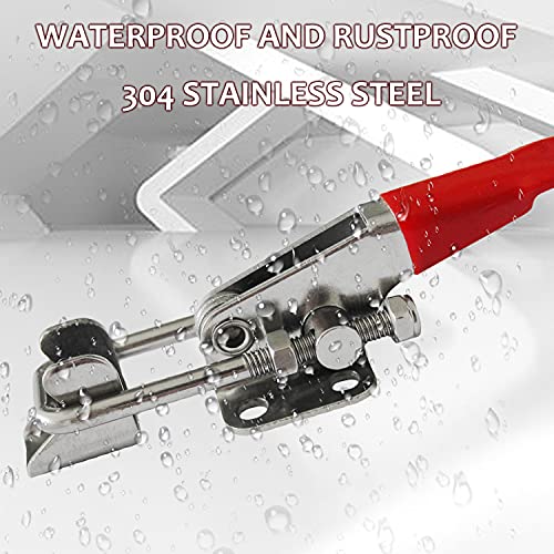 Toggle Clamp Latch 400LBs, 304 Stainless Steel Durable Adjustable U Bolt Holding Quick Release Latch 40323-2pcs with12pcs Screws - size: 40323-2pcs (includes 12pcs screws)