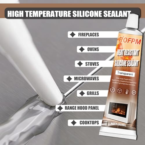 High Heat Silicone Glue Clear, 100ml High Temp Resistant Sealant Set - color: Clear