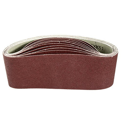uxcell 4-Inch x 24-Inch Aluminum Oxide Sanding Belt 100 Grits Sandpaper Lapped Joint for Belt Sander 10pcs