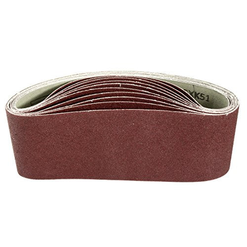 uxcell 4-Inch x 24-Inch Aluminum Oxide Sanding Belt 100 Grits Sandpaper Lapped Joint for Belt Sander 10pcs