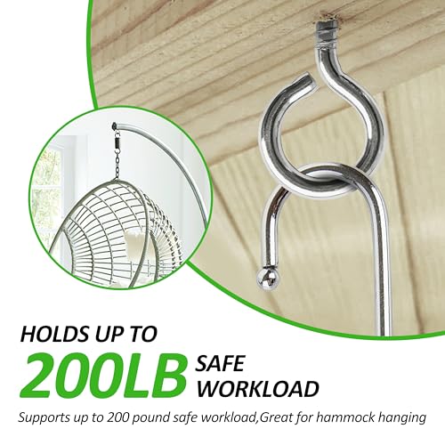 M5 20 Pcs 304 Stainless Steel Screws Eye,2.56 Inch Screw Self Tapping Eye,Load Bearing 200LB, Duty Eye Bolt for Wood Securing Cables Wire,Indoor & Outdoor Use (20, M5 2.56 Inch) - size: M5 2.56 Inch