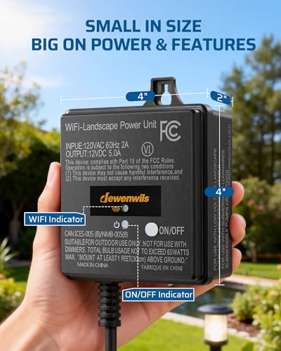 DEWENWILS 60W WiFi Low Voltage Transformer, 120V AC to 12V DC - style: WiFi-60W