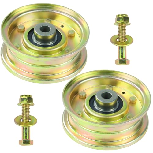 2 Pack 756-04224 Flat Idler Pulley for Cub Cadet LT1050 LT1042 Deck - color: T9 2x756-0981