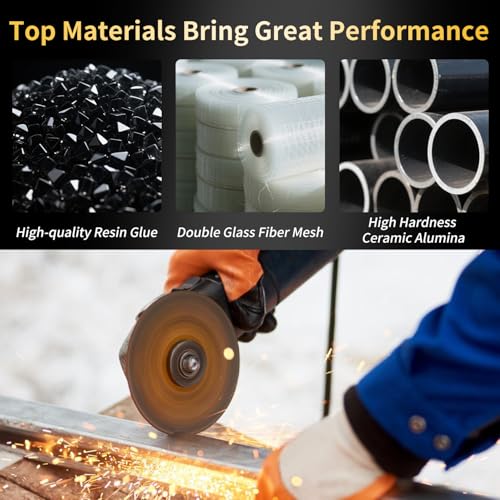 4 1/2 Cut Off Wheel Angle Grinder Cutting Disc for Metal & Stainless Steel, Max 13,300 RPM, 0.045" Thin Grinding Wheel,10 Pack