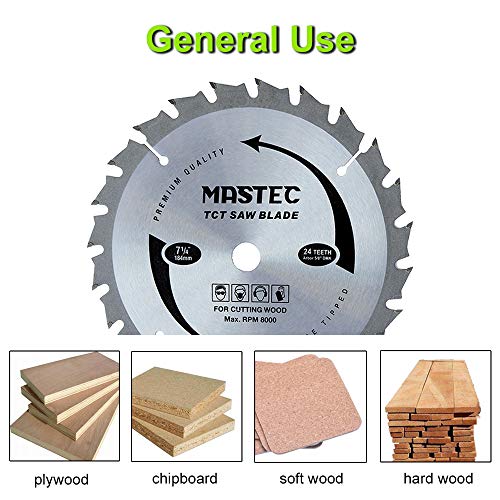 Framing Saw Blade Circular 7-1/4-Inch 24 Tooth with ATB Carbide and 5/8-Inch Diamond Knockout Arbor - size: 7-1/4 Inch 24T