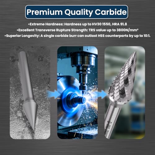 LU&MN SM-5 Tungsten Carbide Burr, 1/2" Head 1/4" Shank, 1 Pc - style: SM-5