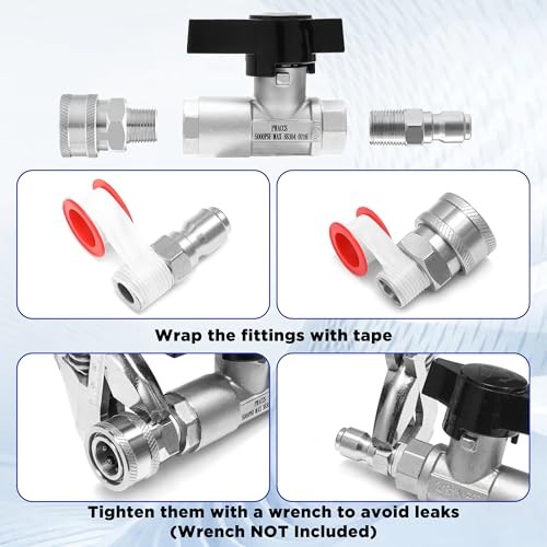 PWACCS Ball Valve Pressure Washer, 3/8" Quick Connect Shut Off Valve