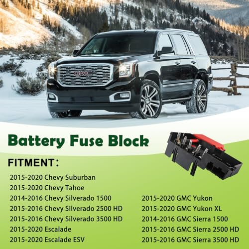 Battery Distribution Fuse Block Compatible with 2014-2020 Chevrolet Chevy Suburban Silverado Tahoe,GMC Yukon Sierra,Escalade Replaces 84354716 - style: 84354716 Fuse Block ‎