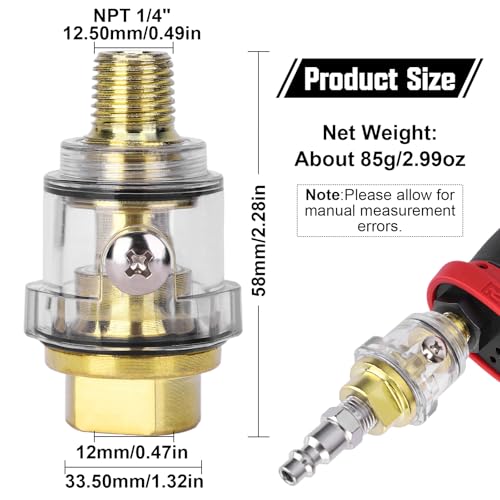 XIIW 1/2 Inch Air Impact Wrench, Max Torque 1560 ft-lbs with 1/4 Inch Mini in-Line Oiler Lubricator
