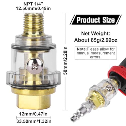 XIIW 1/2 Inch Air Impact Wrench, Max Torque 1560 ft-lbs with 1/4 Inch Mini in-Line Oiler Lubricator