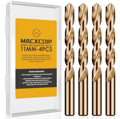 Metric 4Pcs 11mm M35 Cobalt Drill Bit Set - size: 11 mm (4 pcs)