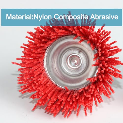 10 Pack Nylon Filament Abrasive Wire Brush Wheel & Cup Brush Set with 1/4 Inch Hex Shank, Nylon Drill Brush Set for Rust Corrosion Paint Removal