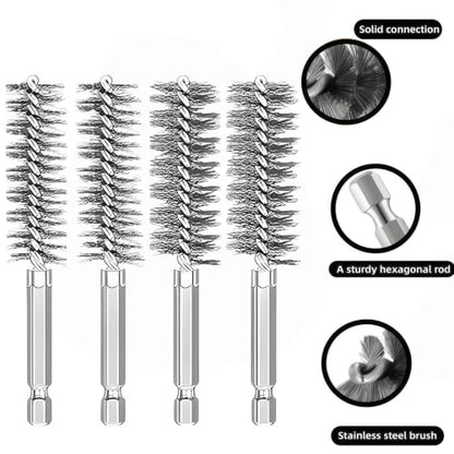 12 Pcs Stainless Steel Bore Brush Set with