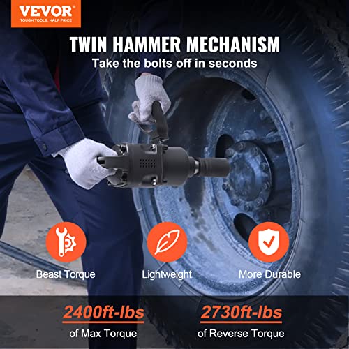 VEVOR 1 Inch Air Impact Wrench Up to 2730 ft-lbs Reverse Torque - size: 22*5.3*4.9inches, style: Wrench