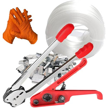 PP Banding Strapping Kit, Heavy Duty Pallet Strapping Package Kit - color: White