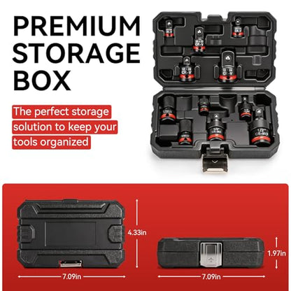 11PC Socket Adapter Set, Drill Bit Socket Adapters, CR-V and CR-MO