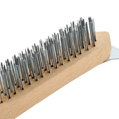 MAXMAN Wire Scratch Brush, 12"Wood Handle, Heavy Duty Wire Brushes for Rust - style: Stainless Steel Bristles