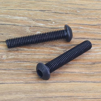 25 Pieces M6 x 35mm Button Head Socket Cap Screws, Thread Pitch 1.0mm, Sutemribor M6 Black Screws, 10.9 Grade Alloy Steel, Black Oxide Finish, Fully Threaded - size: M6 x 35mm, style: Button Head