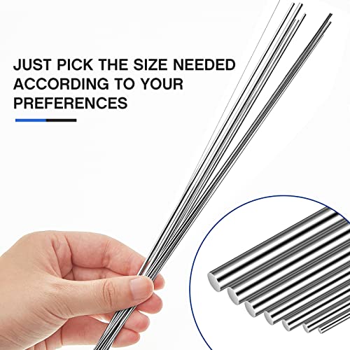 Dunzy 104 Pcs Spring Steel Wire, 12 Sizes 0.3-3 mm Stainless 40 cm