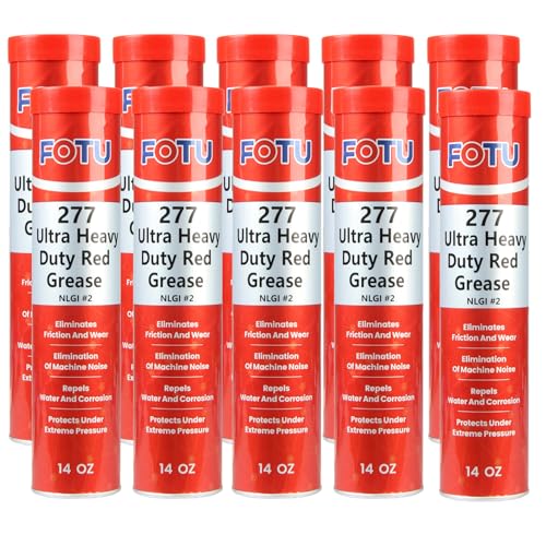 FOTU 277 Ultra Heavy‑Duty Red Grease Tube,10‑Pack 14oz Wheel Bearing Grease - size: 10-Pack