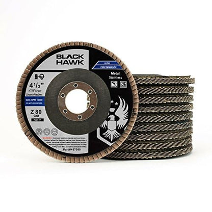 BHA 4-1/2 x 7/8 Zirconia Flap Disc T27 Angle Grinder - 80 Grit - 10 Pack - size: 80 Grit