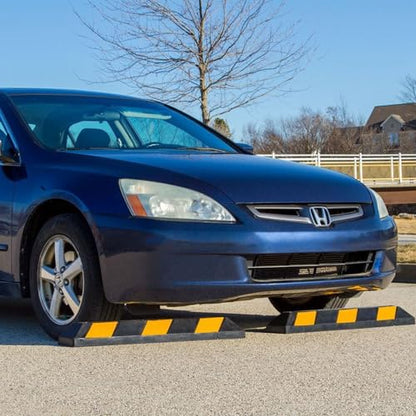 Guardian Parking Stop, 3 Foot Long Flexible Rubber Curb, Highly Visible Accessory with Mounting Holes for Job Sites and Garages, Black/Yellow - size: 3 Foot