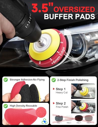268-Pack 3 Inch Sanding Discs Drill Sanding Attachment, 80-5000 Grit Wet Dry Hook and Loop Sandpaper, Soft Foam Buffering Pad with 1/4" Shank Backing Plate for Car Wood Resin Metal - size: 3 Inch