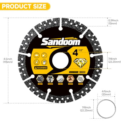 4PCS 4.5" Diamond Cutting Wheel, Heavy Duty Metal Saw Blade/Angle Grinder