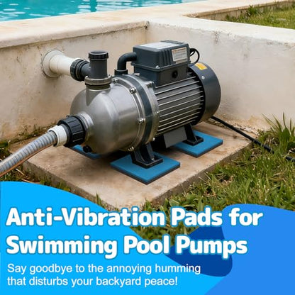 Air Jade Pool Pump Vibration Pads, 8" x 8" x 3/4" Anti-Vibration Pads for Swimming Pool Pumps, Hot Tub Motors, Heavy Duty Odorless Rubber Pads for Noise Reduce & Shock Absorb, Pack of 4