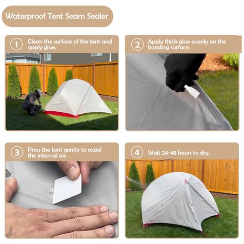 120ml Tent Seam Sealer, Repair Damaged/Seam Sealer Tent Fabric, Restore the Waterproof Barrier, for Camping/Hiking/Outdoor Gear - Clear