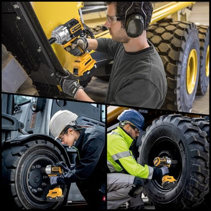 Impact Wrench for DeWalt Battery 1328Ft-Lbs (1800N.m) Impact Driver - color: Yellow+1328ft-lbs