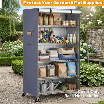 Shelving Cover for Shelving Units, Fits 36"x18"x54" Standing shelf - color: Grey, size: 36"W x 18"D x 54"H