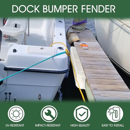 Boat Dock Bumpers for Edge/Piling,Dock Bumpers for Post/Pylon/Straight Edge - style: 1Pack-White
