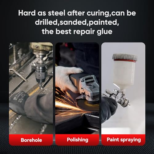 Metal Glue,Muffler Repair kit，Waterproof Sealing Epoxy Adhesive, Liquid Metal Filler,The Strongest for Metals Plastics Steel Ceramics Fiberglass