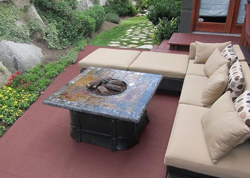 SnapLock DuraGrid 12"x12" Interlocking Deck Tiles, 40 Pack, Brick Red - color: Brick Red, size: 40 Pack